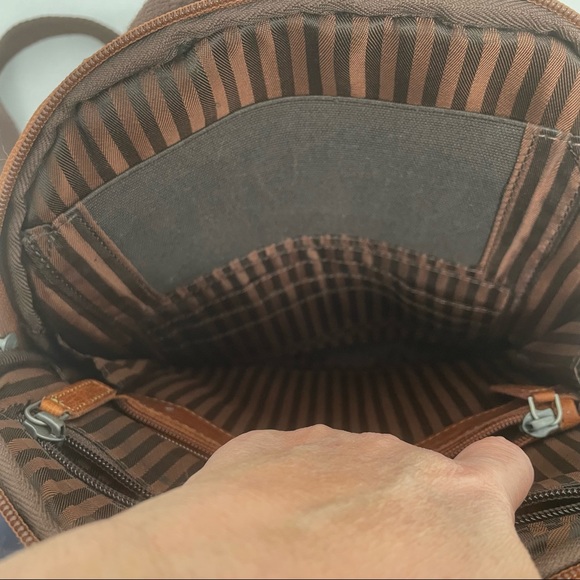 Jack Georges Voyager Collection Brown (Honey) Leather Small Backpack Bag #7133 - Picture 10 of 14